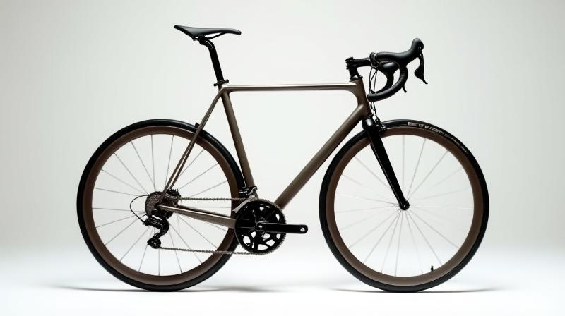 Una bellissima bicicletta da corsa personalizzata esposta